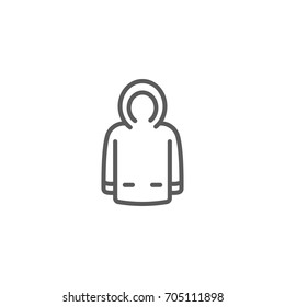 Hoodie line icon, Vector on white background