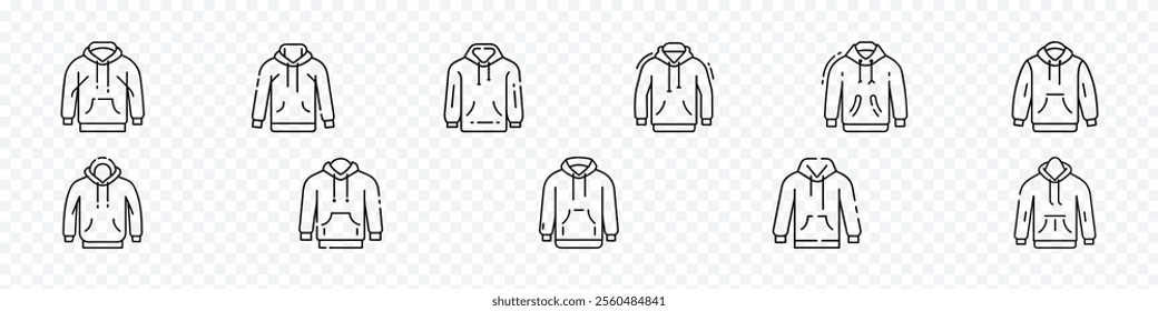 Hoodie line icon. Hoodie wear sign. Hooded sweatshirt symbol, Hoody line icon. Hoodie wear sign. Hooded sweatshirt icon, Sweatshirt icon 