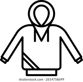 Hoodie Line Vector Icon Design