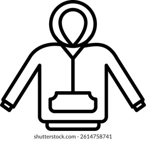 Hoodie Line Vector Icon Design