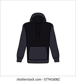 Hoodie for men symbol simple flat icon on background