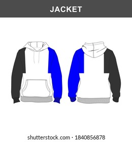 Hoodie Minimalis and Modern Simple Design, Blue and Black Color Mockup Template Commercial Use