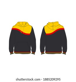 Hoodie Minimalis and Modern Simple Design, Yellow and Red Color Mockup Template Commercial Use