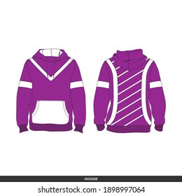 Hoodie Minimalist, Modern Style. Color is Purple and White, Template and Mockup Design for Commercial Use