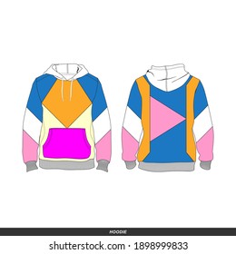 Hoodie Minimalist, Modern Style. Color is Colorfull V4, Template and Mockup Design for Commercial Use