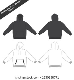 Hoodie Mock Up Design Edition, Hoodie Black and White Mockup for Commercial Use