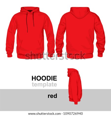 Download Hoodie Mock Template Red Stock Vector (Royalty Free ...