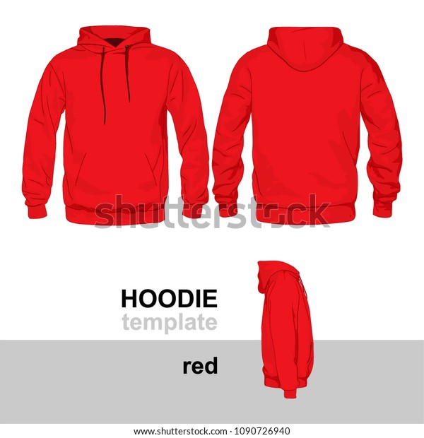 Download Hoodie Mock Template Red Stock Vector (Royalty Free ...