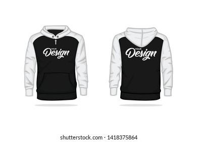 Hoodie mock up vector template illustration