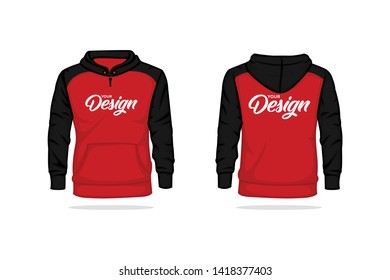 Hoodie mock up vector template illustration