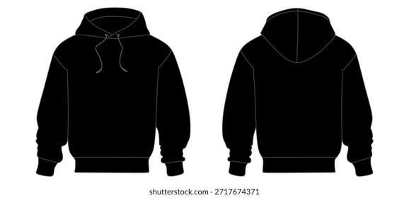 Sudadera con capucha Mockup Plantilla Vector eps