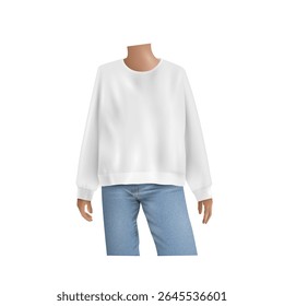 Hoodie on dummy, vector template. Realistic 3d mockup