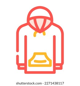 hoodie outerwear male color icon vector. hoodie outerwear male sign. isolated symbol illustration