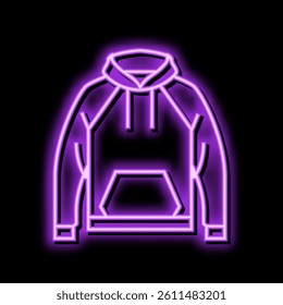 hoodie outerwear male neon light sign vector. hoodie outerwear male sign. isolated symbol illustration