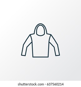 Hoodie Outline Symbol. Premium Quality Isolated Sweatshirt Element In Trendy Style.