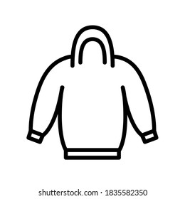 hoodie outline vector icon. loose overall icon for web, mobile apps and ui design. Clothes illustration isolated on white background.