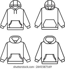 Hoodie Outline Vector Icon Pack