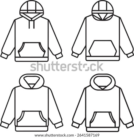 Hoodie Outline Vector Icon Pack