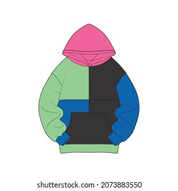 Hoodie oversize  isolated on the white background.
