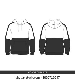 Hoodie Oversize, Modern and Minimalist Style Design, Black and White, Commercial Use