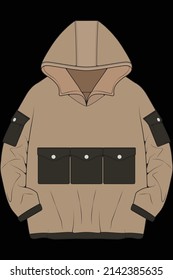 vectores de dibujo de la chaqueta sobredimensionados de hoodie, chaqueta de jaqueta sobredimensionada, chaqueta de jinetes de plantilla de entrenadores, vectores Ilustración.