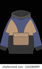 hoodie oversized jacket coloring drawing vector, hoodie jacket oversized, trainers template hoodie jacket, vector Illustration.