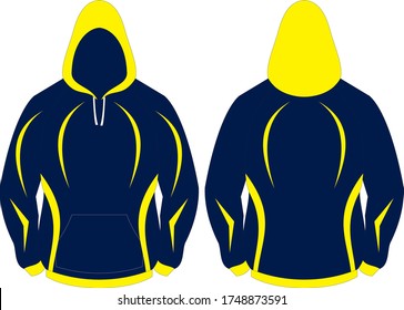 HOODIE WITH POCKET HOOD SPORTSWEAR RAGLAN SLEEVE TOP SHIRT JERSEY DESIGN TEMPLATE MOCK UPS VECTOR