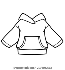 Hoodie With Pocket Outline For Coloring On A White Background