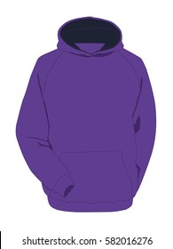 Hoodie purple realistic vector illustration isolated no background