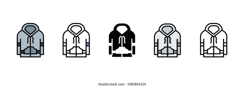 hoodie set vector type icon