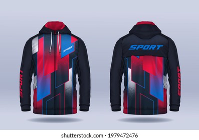 Hoodie shirts template. Jacket Design, Track Sportswear, front and back view.