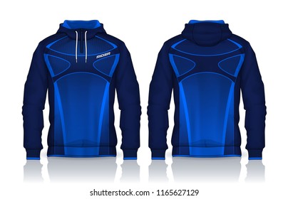 Hoodie shirts template.Jacket Design,Sportswear Track front and back view.