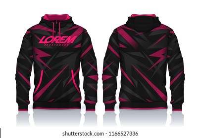 Hoodie shirts template.Jacket Design,Sportswear Track front and back view.