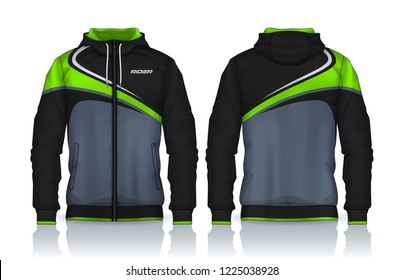 Hoodie shirts template.Jacket Design,Sportswear Track front and back view.