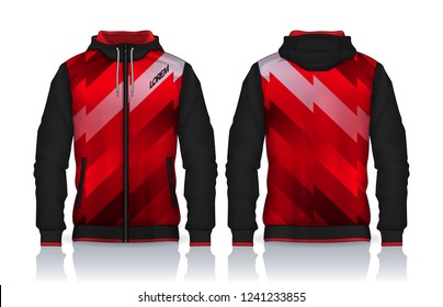 Hoodie shirts template.Jacket Design,Sportswear Track front and back view.