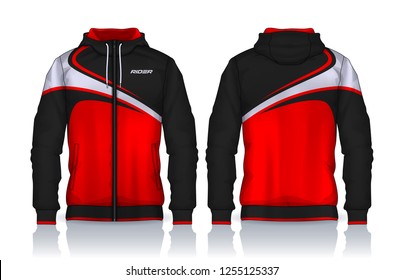 Hoodie shirts template.Jacket Design,Sportswear Track front and back view.