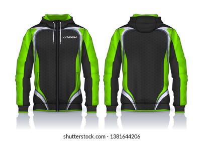 Hoodie shirts template.Jacket Design,Sportswear Track front and back view.