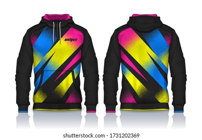 Hoodie shirts template.Jacket Design,Sportswear Track front and back view.