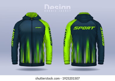 Hoodie shirts template.Jacket Design,Sportswear Track front and back view.