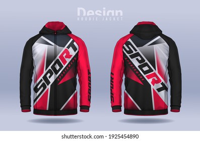 Hoodie shirts template.Jacket Design,Sportswear Track front and back view.