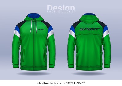 Hoodie Shirts Template.Jacket Design, Sportswear Track Front und Back View.