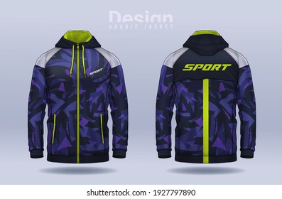 Hoodie Shirts Template.Jacket Design, Sportswear Track Front und Back View.