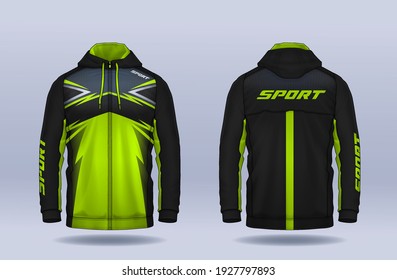 Hoodie Shirts Template.Jacket Design, Sportswear Track Front und Back View.