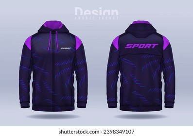 Hoodie shirts template.Jacket Design,Sportswear Track front and back view.