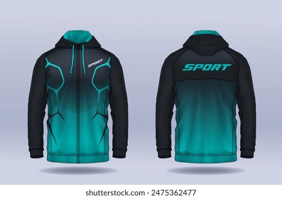 Hoodie shirts template.Jacket Design,Sportswear Track front and back view.