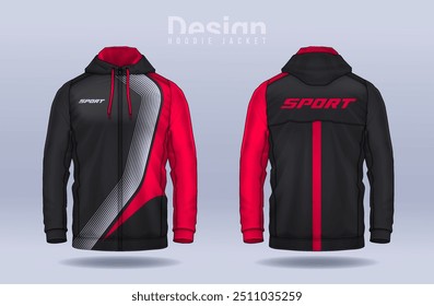 Hoodie Shirts Vorlage.Jacket Design,Sportswear Track Vorder-und Rückseite.