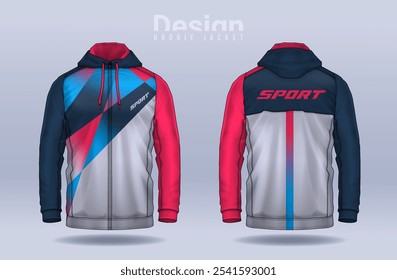 Hoodie Shirts Vorlage.Jacket Design,Sportswear Track Vorder-und Rückseite.