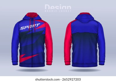 Hoodie shirts template.Jacket Design,Sportswear Track front and back view.