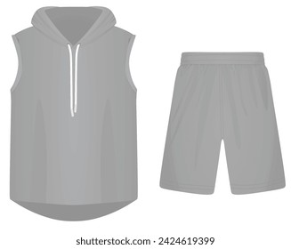 Hoodie und Shorts. Vektor-Illustration