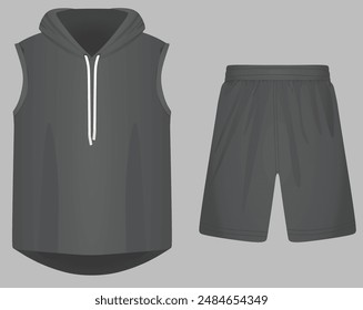 Hoodie and shorts. vector illustration